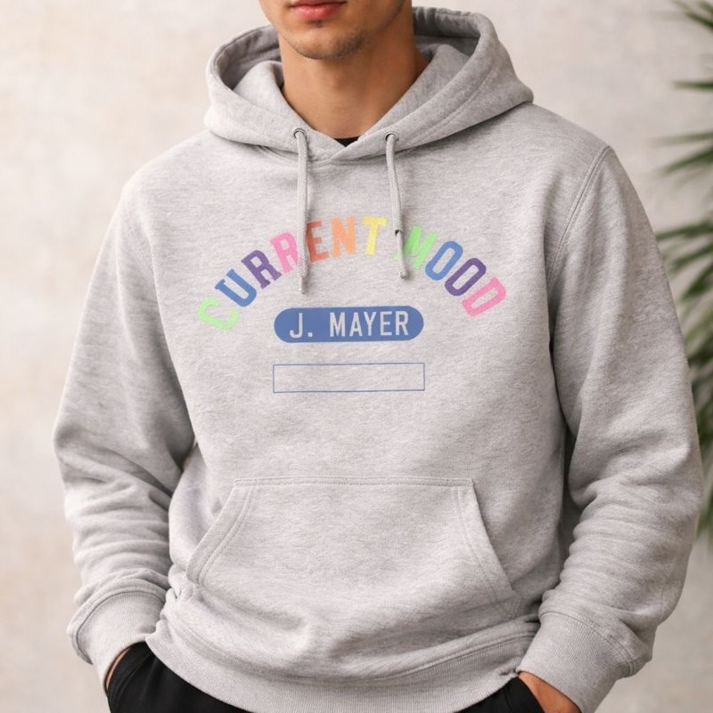 John Mayer Hoodie‎ Current Mood 2019 Tour Grey Rainbow Pullover Unisex Sz Small